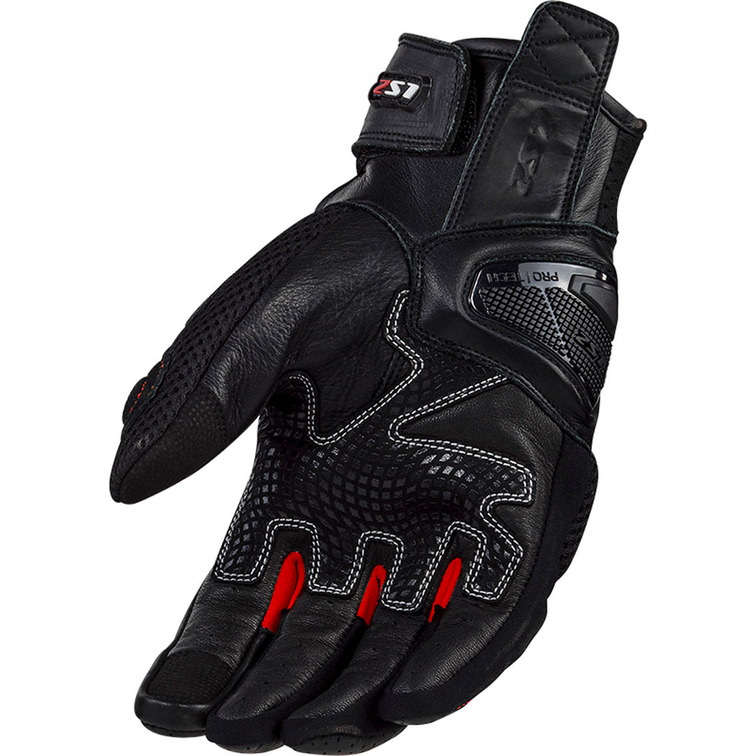 LS2 Helmets Spark II Men's Motorcycle Glove Black/Gray/Red - Palm View