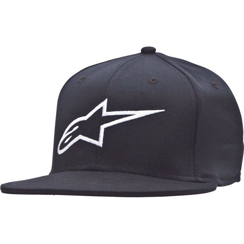 Alpinestars Ageless Flat Bill Hat Black/White - Front Side View