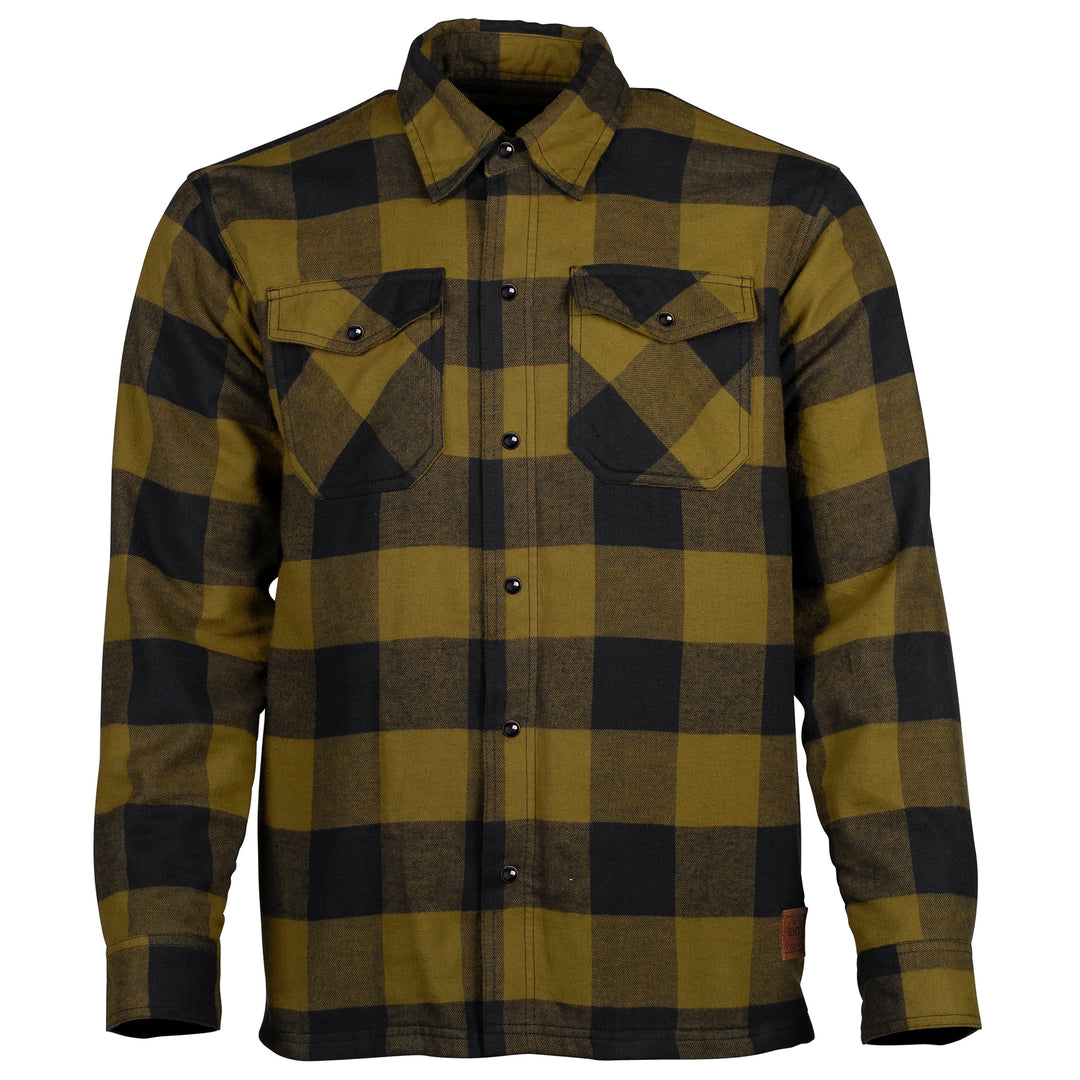 Cortech Boulevard Collective The Bender Riding Flannel Olive - Front View