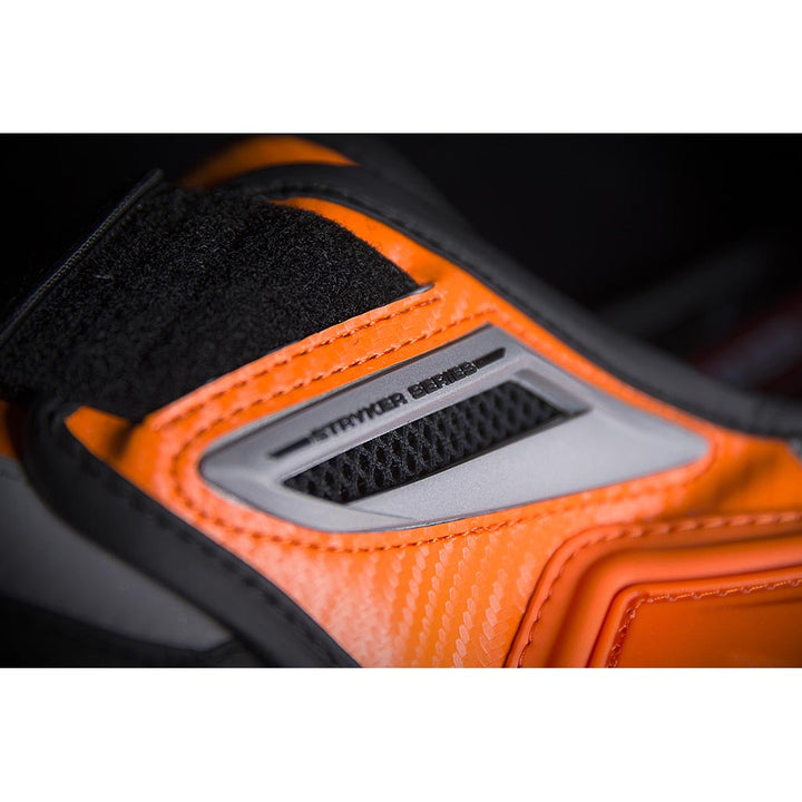 ICON Stryker Vest ORG - Close-Up of Shoulder Chest Vent