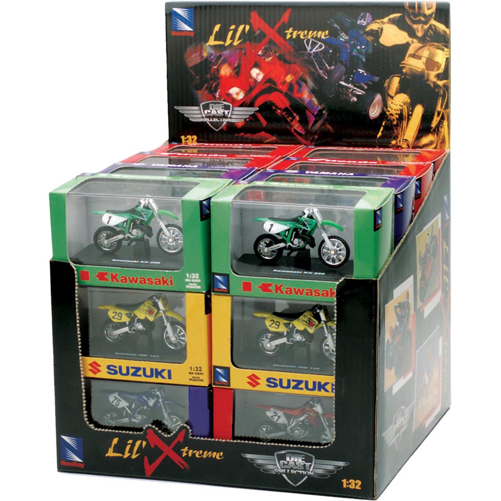 New-Ray Toys Die-Cast Replica 24/Pc Dbike/Quad W/Display - Front Side View of Package