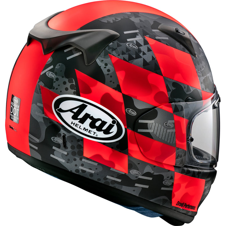 Arai Regent-X Patch Helmet Red Frost - Rear Side View