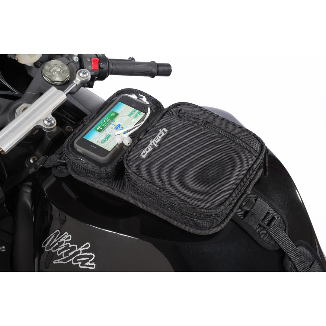 Cortech Micro 2.0 Tank Bag - Top View Installed on Motorcycle Tank