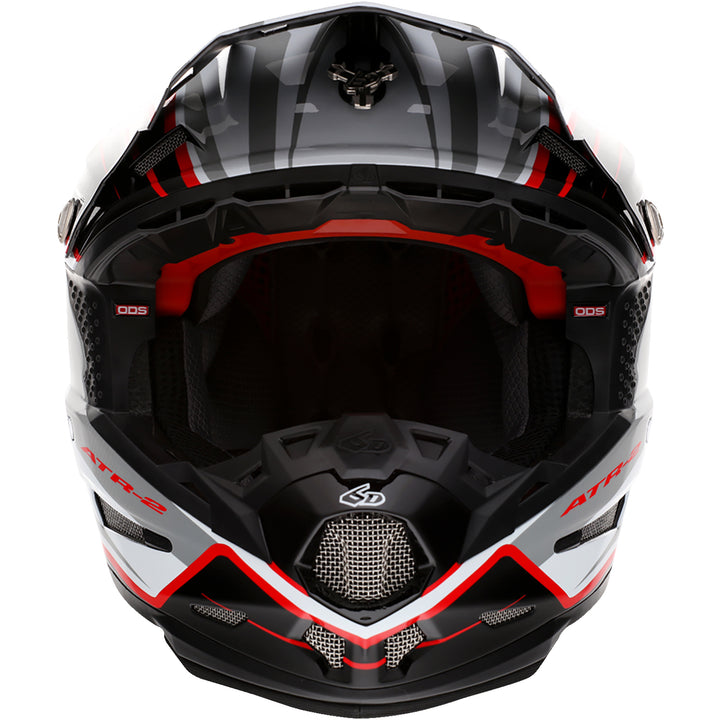 6D Helmets ATR-2 Phase Helmet White/Red - Front View