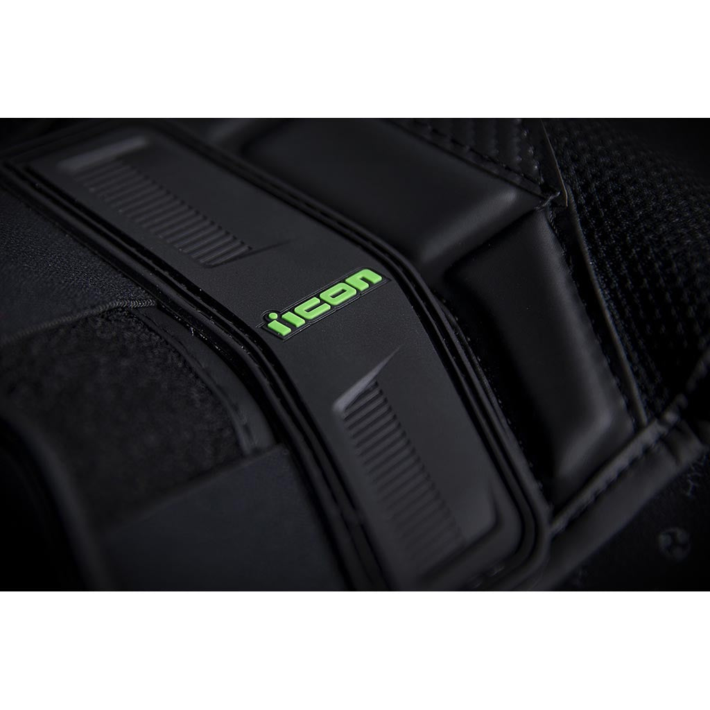 ICON Stryker Vest Green - Close-Up of Side Velcro Strap