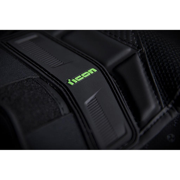 ICON Stryker Vest Green - Close-Up of Side Velcro Strap