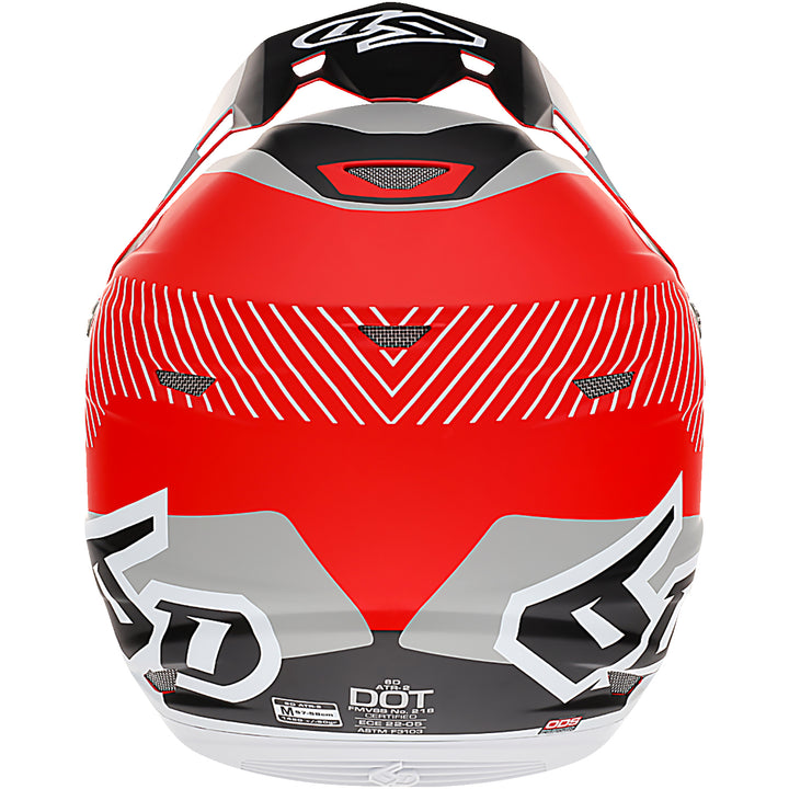 6D Helmets ATR-2 Fusion Helmet Red - Rear View