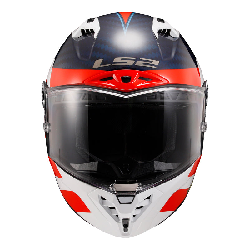 LS2 Helmets Thunder C Alliance Motorcycle Full Face Helmet White/Blue/Red - Front View