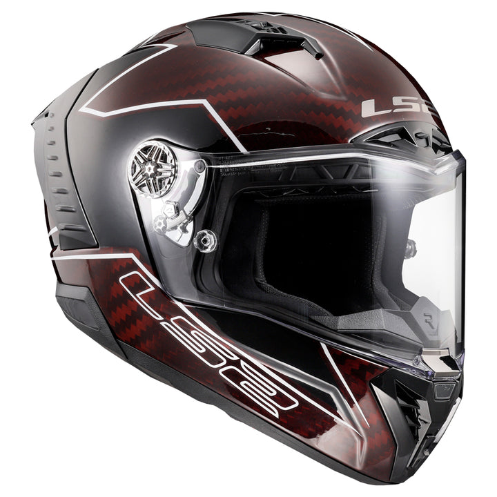 LS2 Helmets Thunder C Lightning Motorcycle Full Face Helmet Red/Black - Front Right Side View