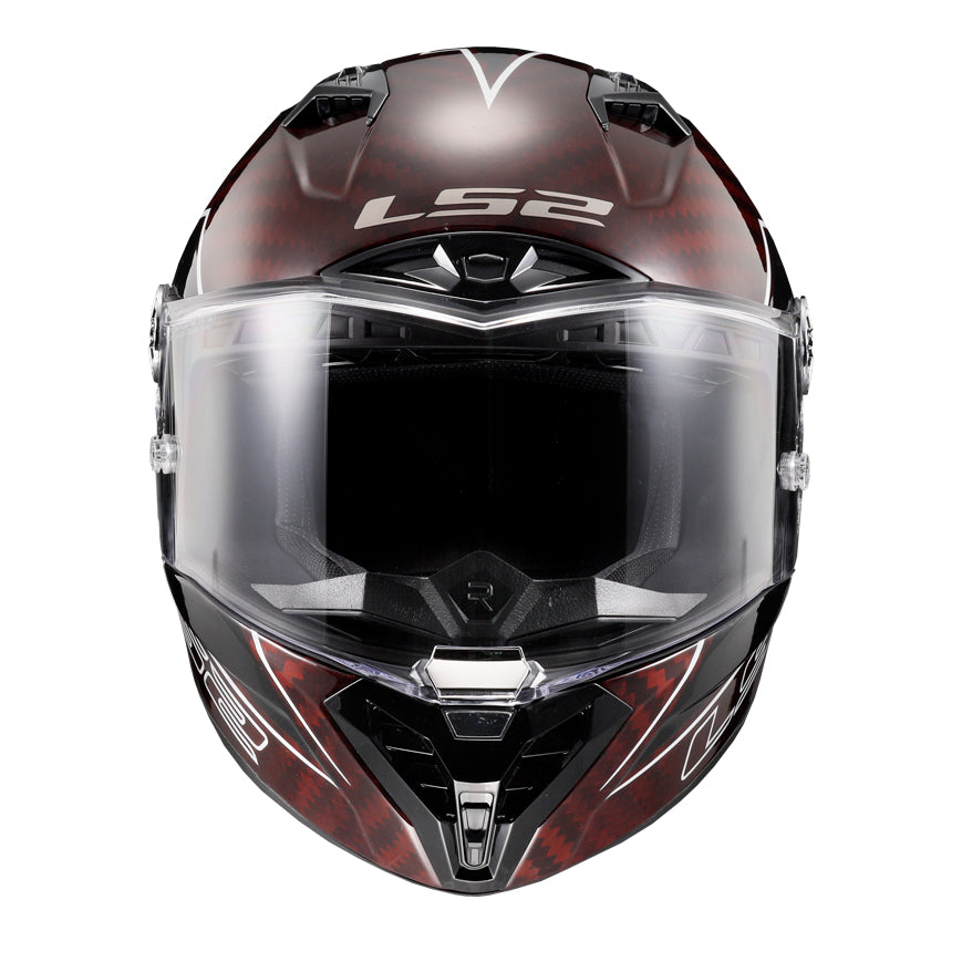 LS2 Helmets Thunder C Lightning Motorcycle Full Face Helmet Red/Black - Front View