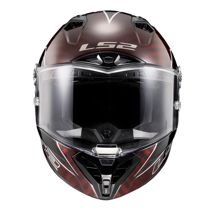 LS2 Helmets Thunder C Lightning Motorcycle Full Face Helmet Red/Black - Front View