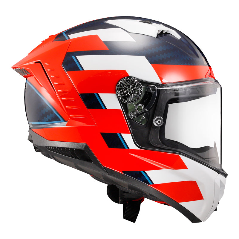 LS2 Helmets Thunder C Alliance Motorcycle Full Face Helmet White/Blue/Red - Right Side View