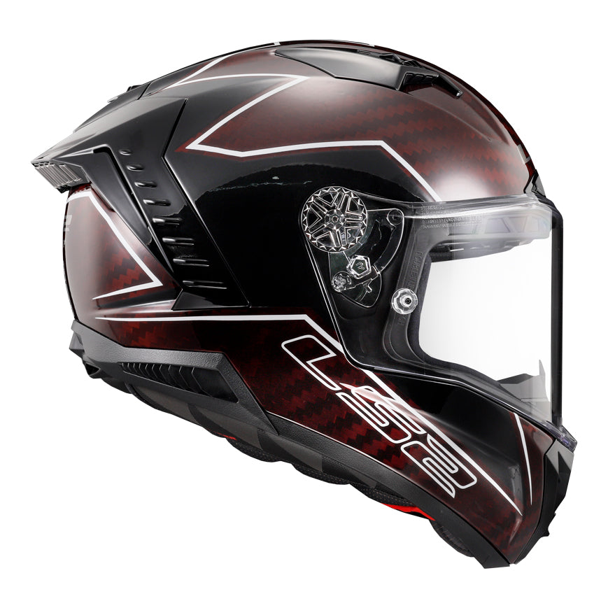 LS2 Helmets Thunder C Lightning Motorcycle Full Face Helmet Red/Black - Right Side View