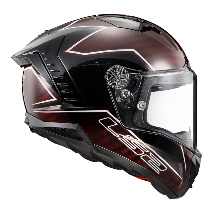 LS2 Helmets Thunder C Lightning Motorcycle Full Face Helmet Red/Black - Right Side View