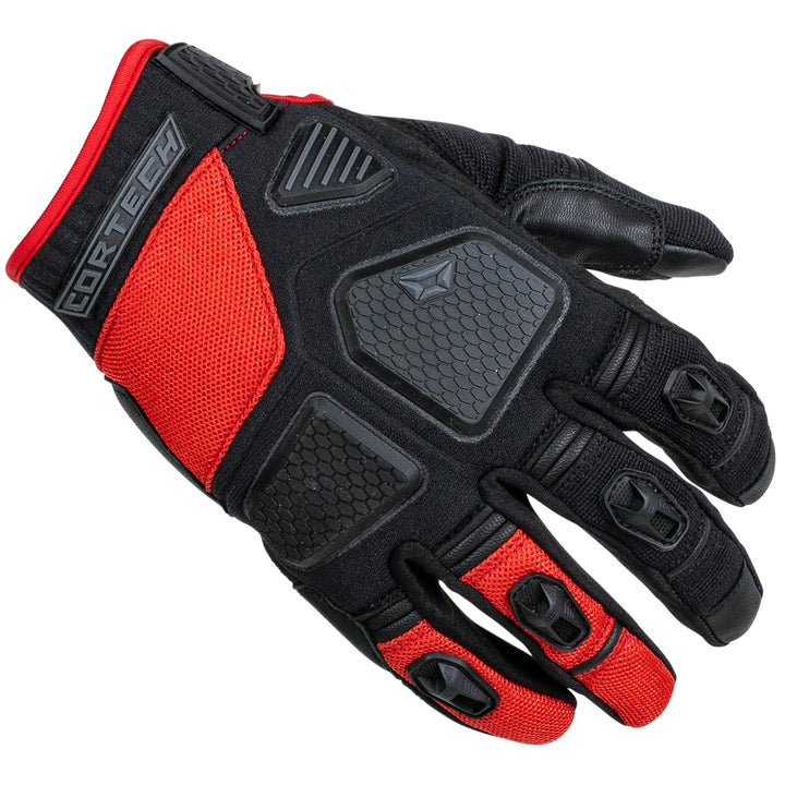 Cortech Speedway Men's Aero-Flo Glove Red - Back of Hand View