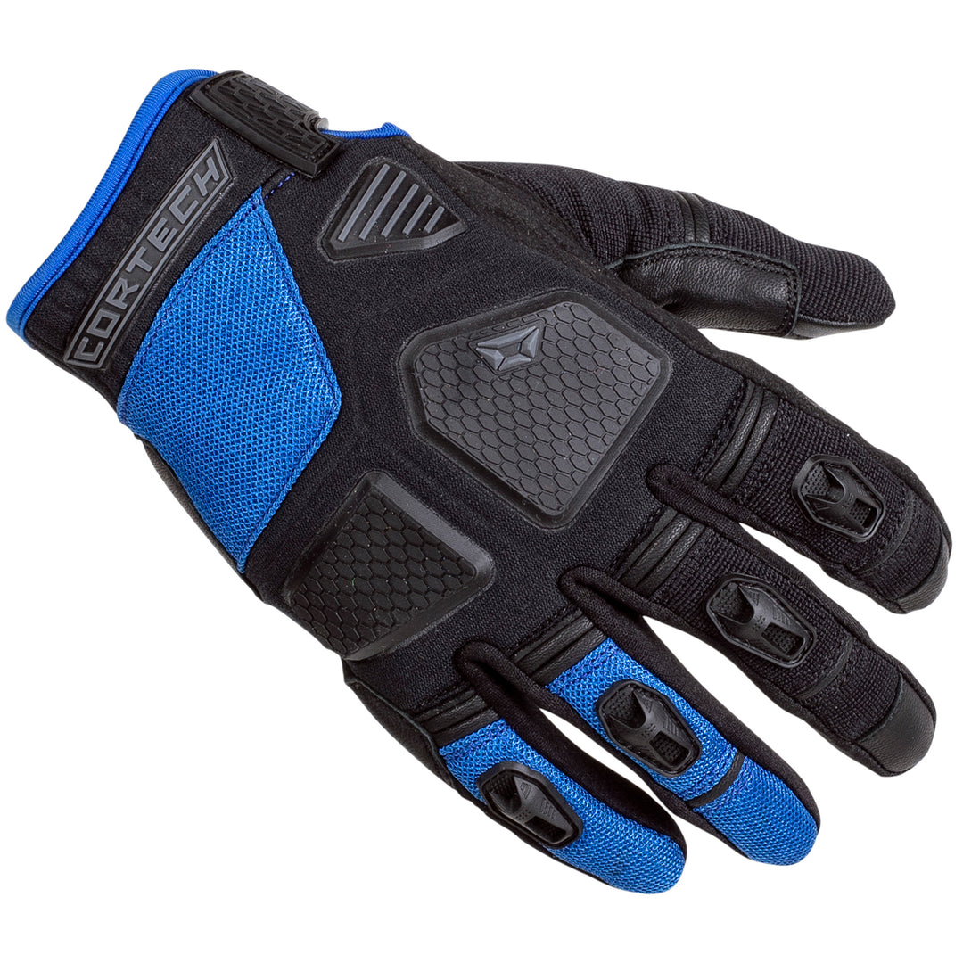 Cortech Speedway Men's Aero-Flo Glove Blue - Back of Hand View