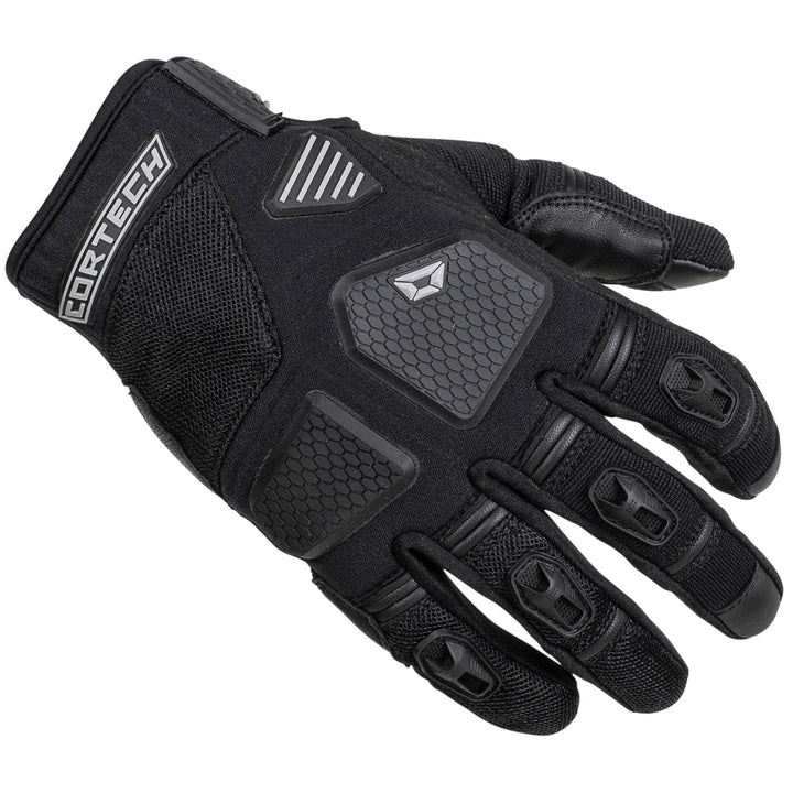 Cortech Speedway Men's Aero-Flo Glove Black - Back of Hand View