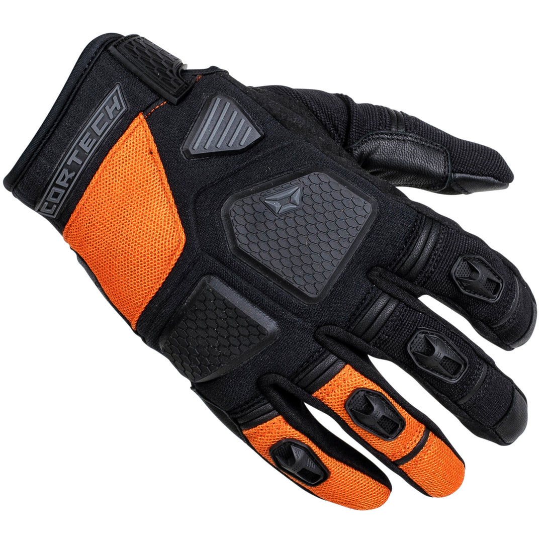 Cortech Speedway Men's Aero-Flo Glove Orange - Back of Hand View