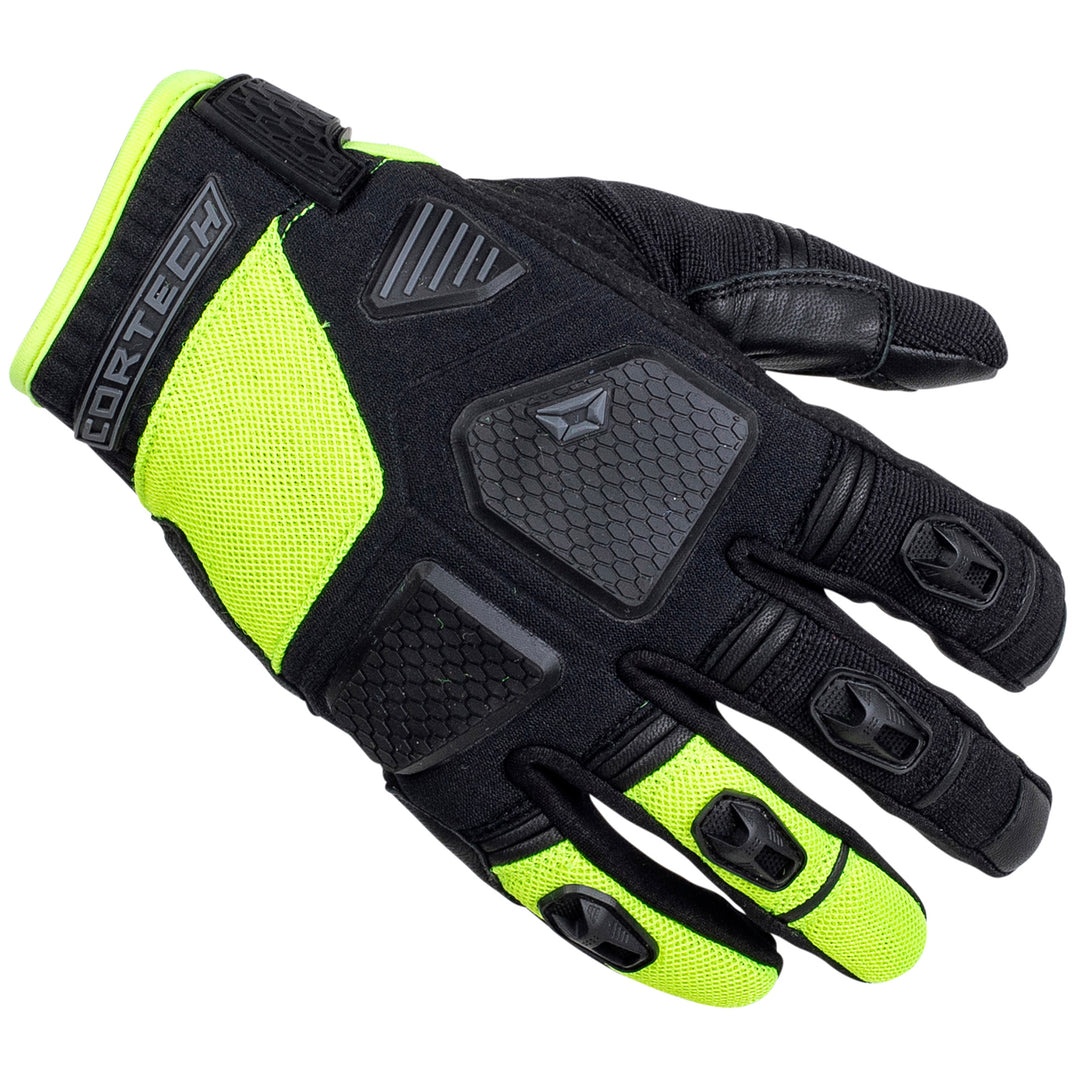 Cortech Speedway Men's Aero-Flo Glove Hi-Viz - Back of Hand View