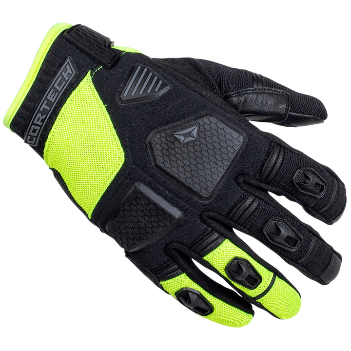 Cortech Speedway Men's Aero-Flo Glove Hi-Viz - Back of Hand View