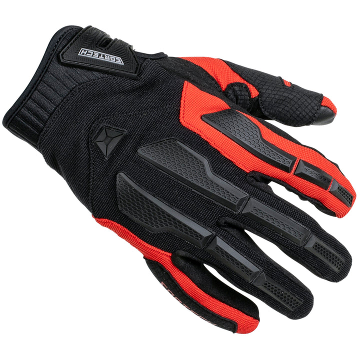 Cortech Speedway Men's Aero-Tec Glove Red - Back of Hand View