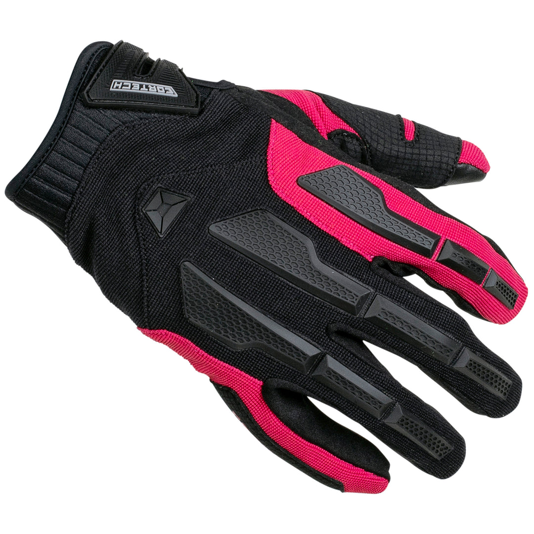 Cortech Speedway Women's Aero-Tec Glove Rubine - Back of Hand View