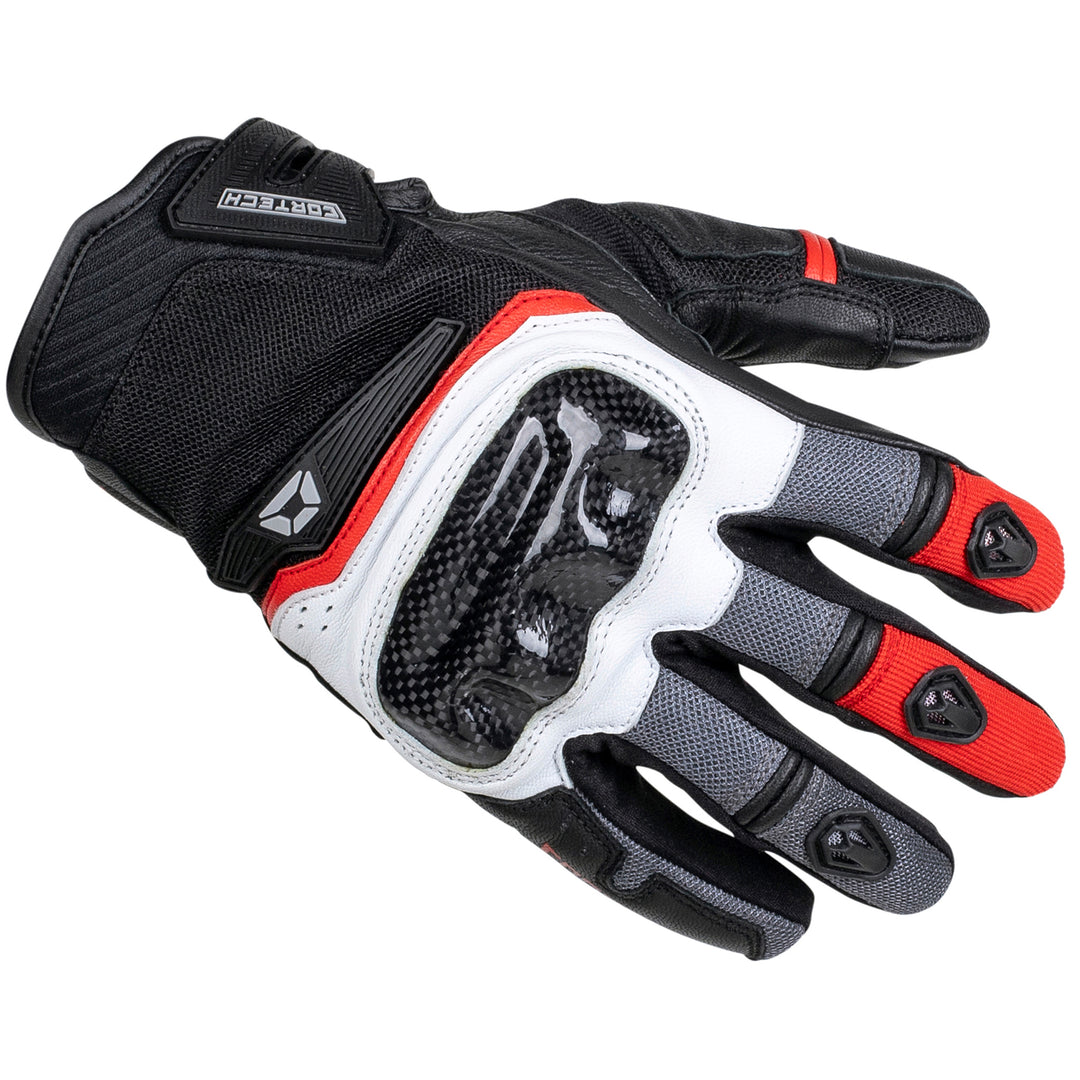 Cortech Speedway Sonic-Flo Glove Red/White - Back of Hand View