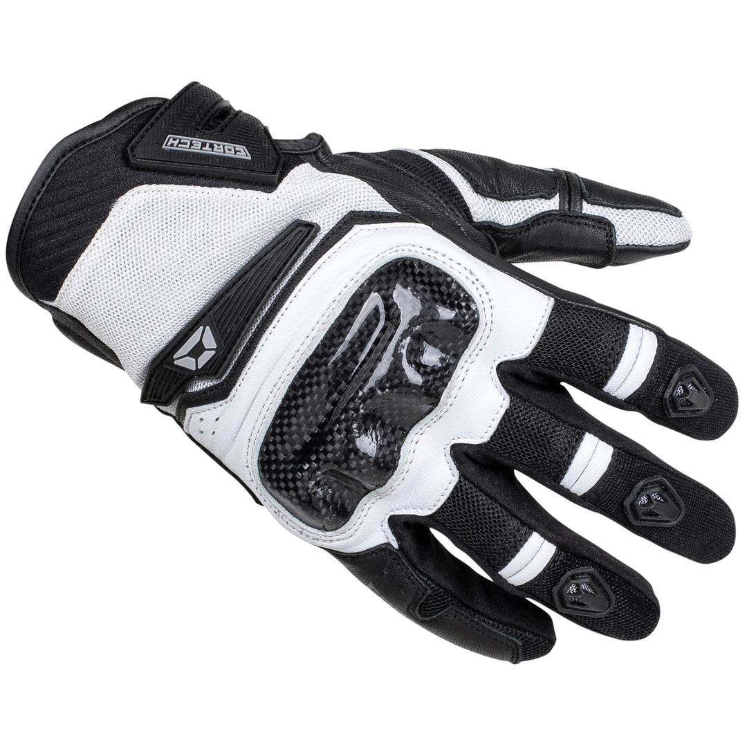 Cortech Speedway Sonic-Flo Glove Black/White - Back of Hand View
