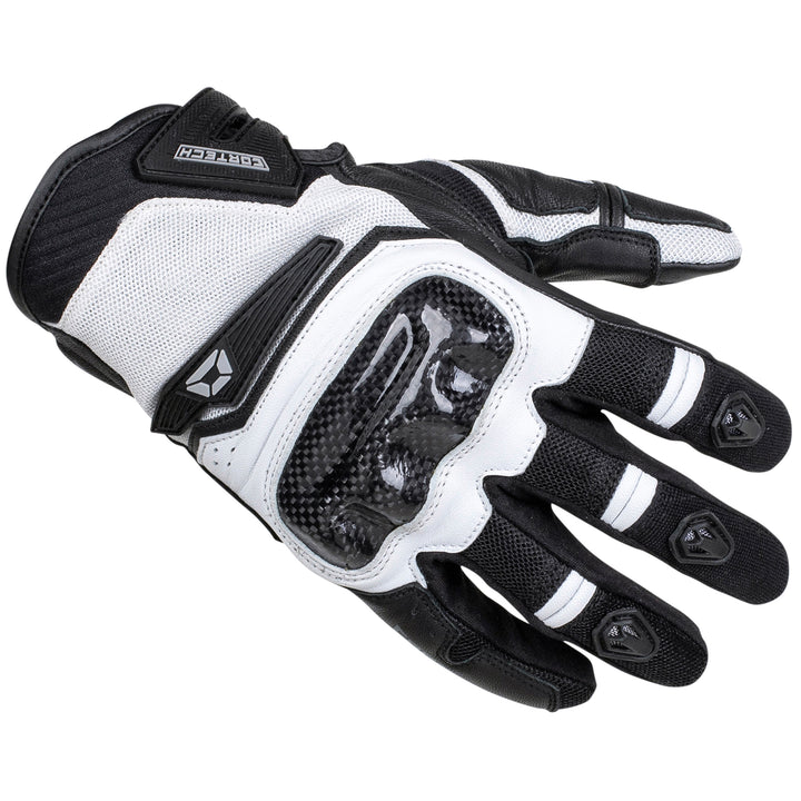 Cortech Speedway Sonic-Flo Glove Black/White - Back of Hand View
