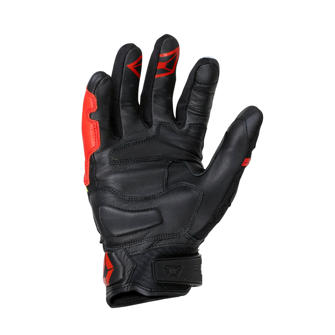 Cortech Speedway Sonic-Flo Glove Red/Hi-Viz - Palm View