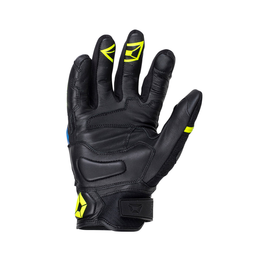 Cortech Speedway Sonic-Flo Glove Blue/Hi-Viz - Palm View