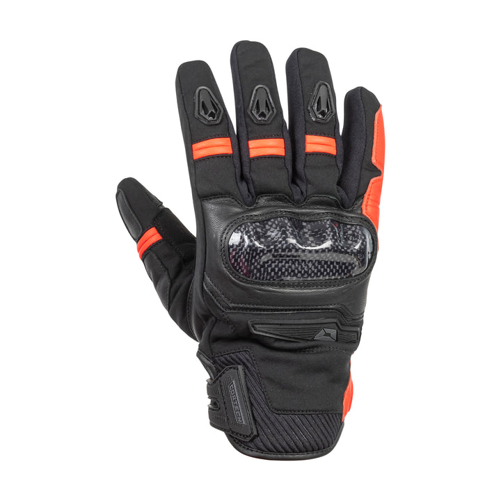Cortech Speedway Super-Sonic Glove Black/Fluo Red - Back of Hand View