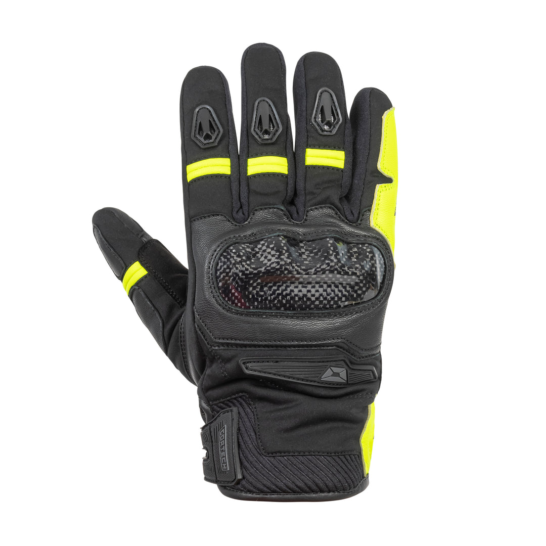 Cortech Speedway Super-Sonic Glove Black/Hi-Viz - Back of Hand View