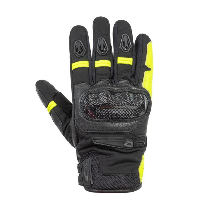 Cortech Speedway Super-Sonic Glove Black/Hi-Viz - Back of Hand View