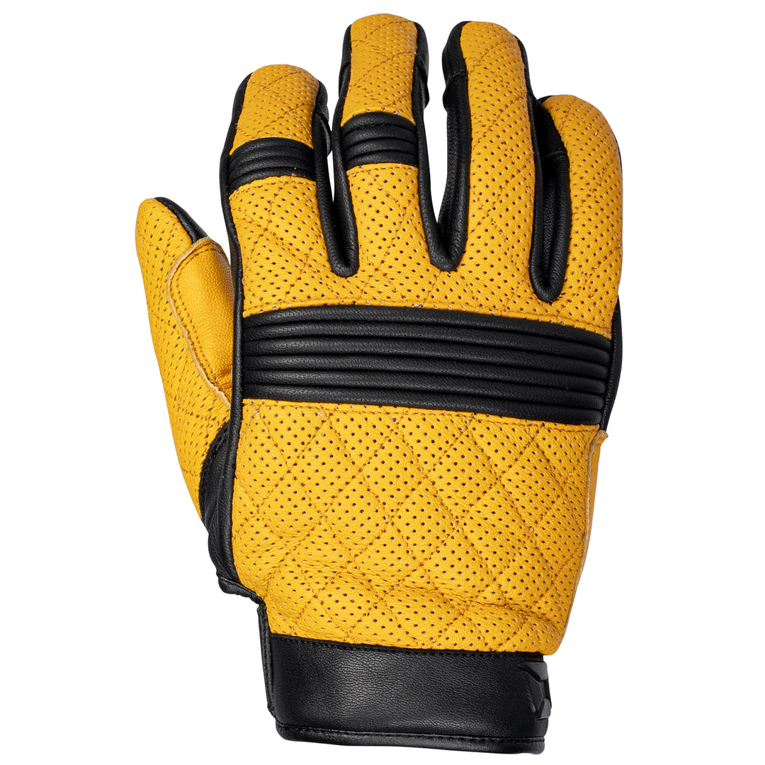 Cortech "The Scrapper" Short Cuff Men's Leather Gloves Gold/Black - Back of Hand View