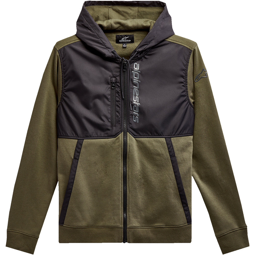 Alpinestars Aligned Zip Hoodie Military/Black - Front View