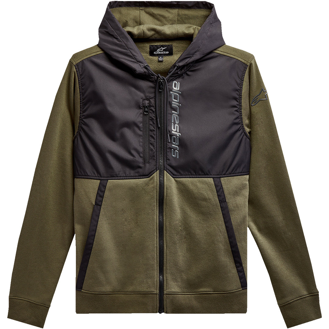 Alpinestars Aligned Zip Hoodie Military/Black - Front View
