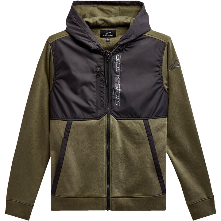 Alpinestars Aligned Zip Hoodie Military/Black - Front View