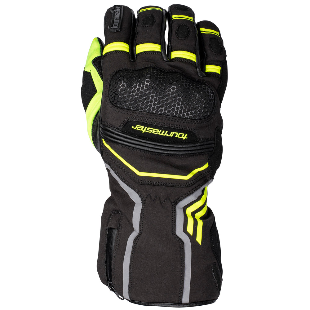Tourmaster Polar-Tex Men's Glove Black/Hi-Viz - Back of Hand View