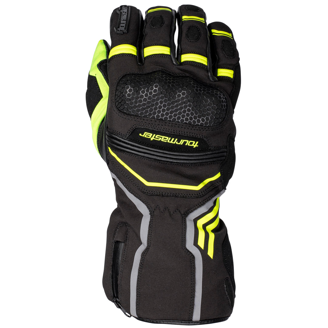 Tourmaster Polar-Tex Men's Glove Black/Hi-Viz - Back of Hand View