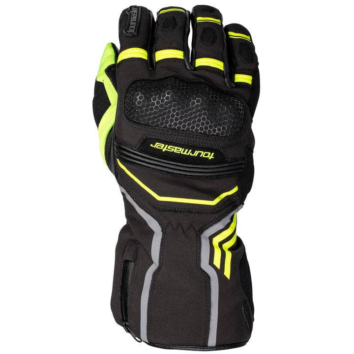 Tourmaster Polar-Tex Men's Glove Black/Hi-Viz - Back of Hand View
