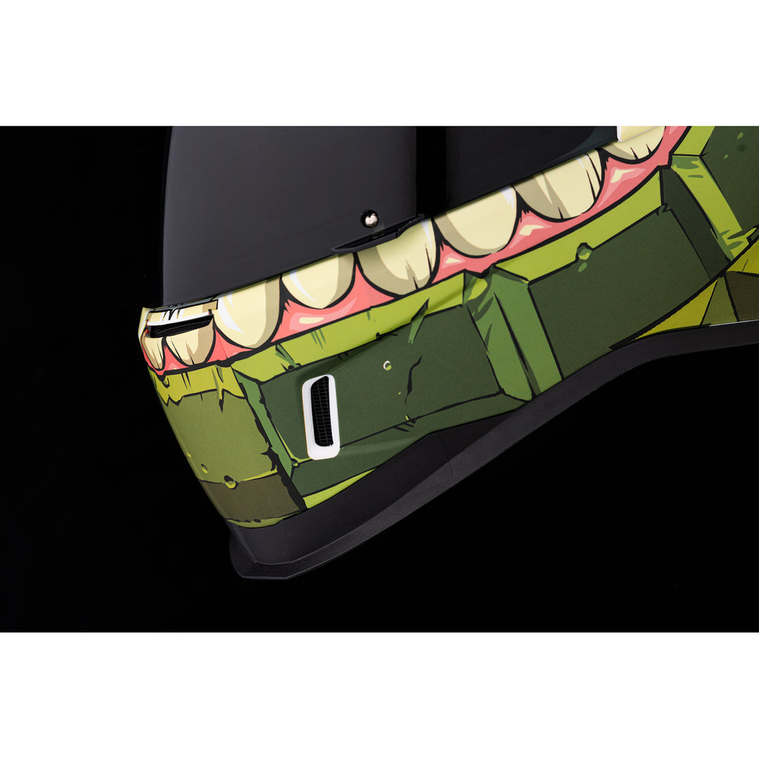 ICON Airform™ Grenadier Helmet Green - Close-Up of Mouth Vents