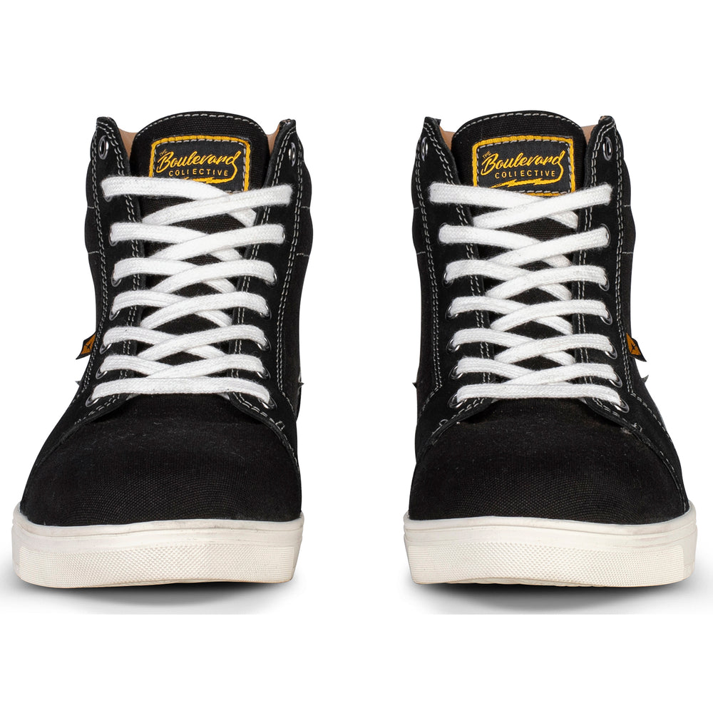 Cortech Boulevard Collective Men's The Slayer Canvas Riding Shoe Black - Front View of Pair