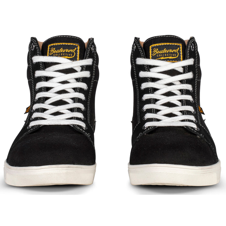 Cortech Boulevard Collective Men's The Slayer Canvas Riding Shoe Black - Front View of Pair