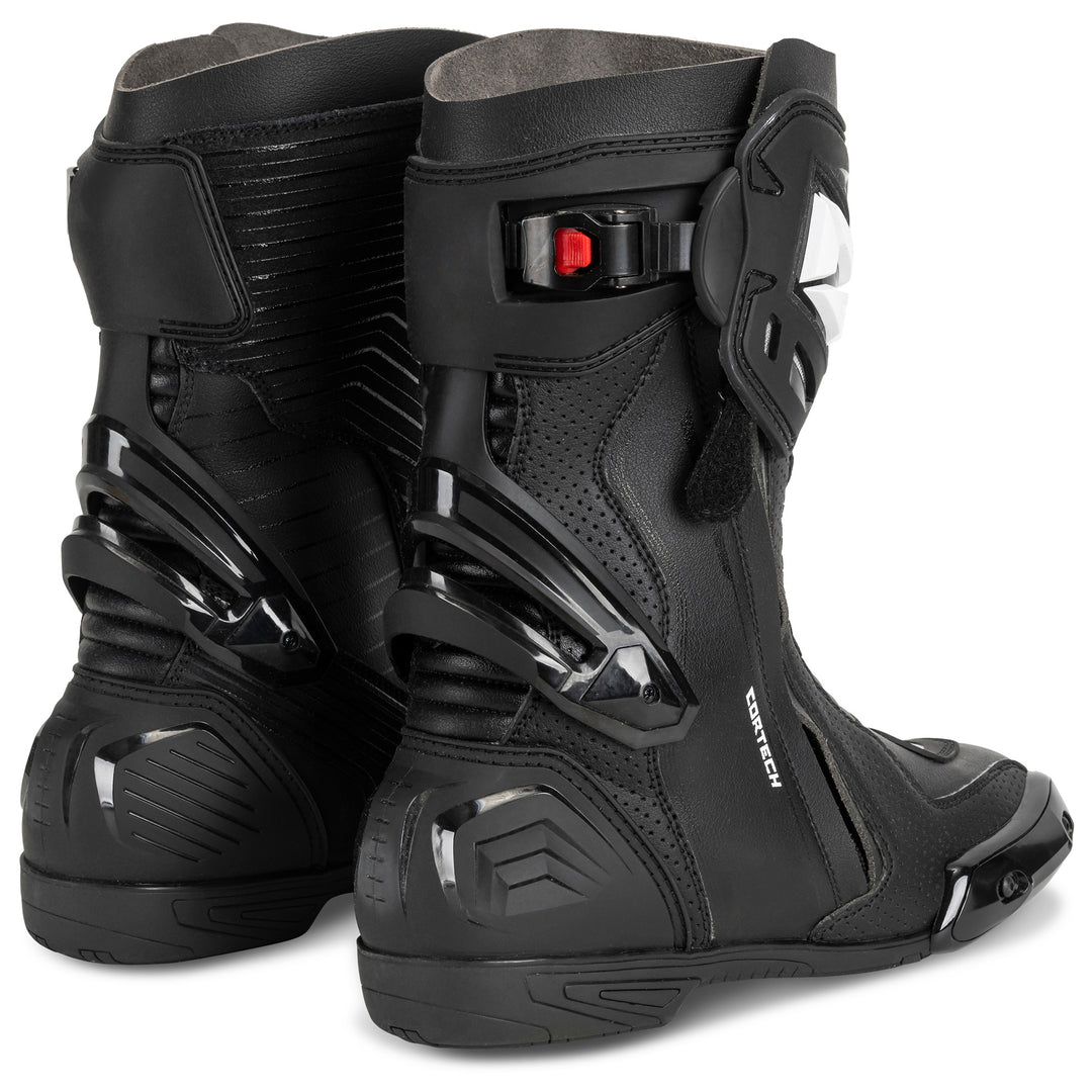 Cortech Speedway Men's Adrenaline GP Boot Black - Rear Side View of Pair