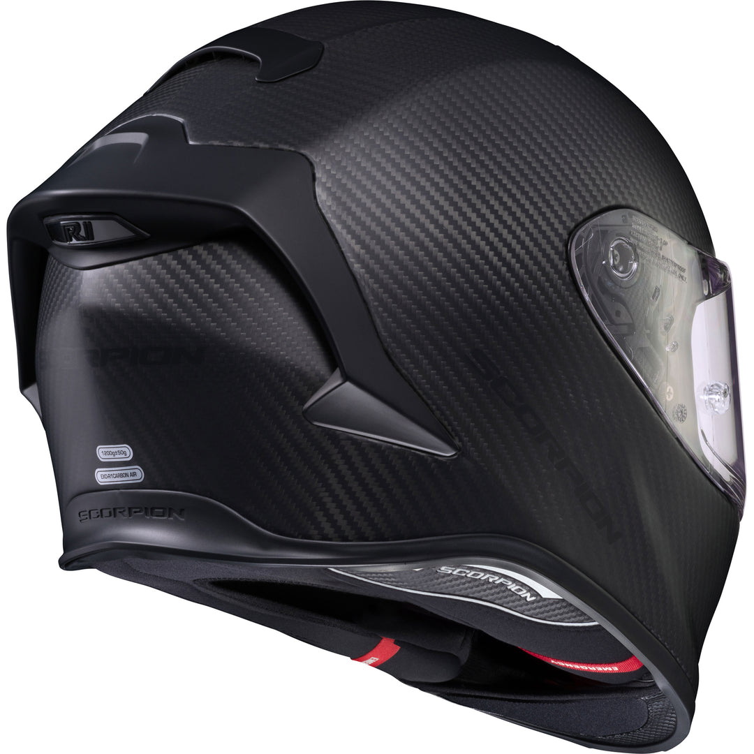 SCORPION EXO EXO-R1 Air Carbon Helmet Matte Black - Rear Side View
