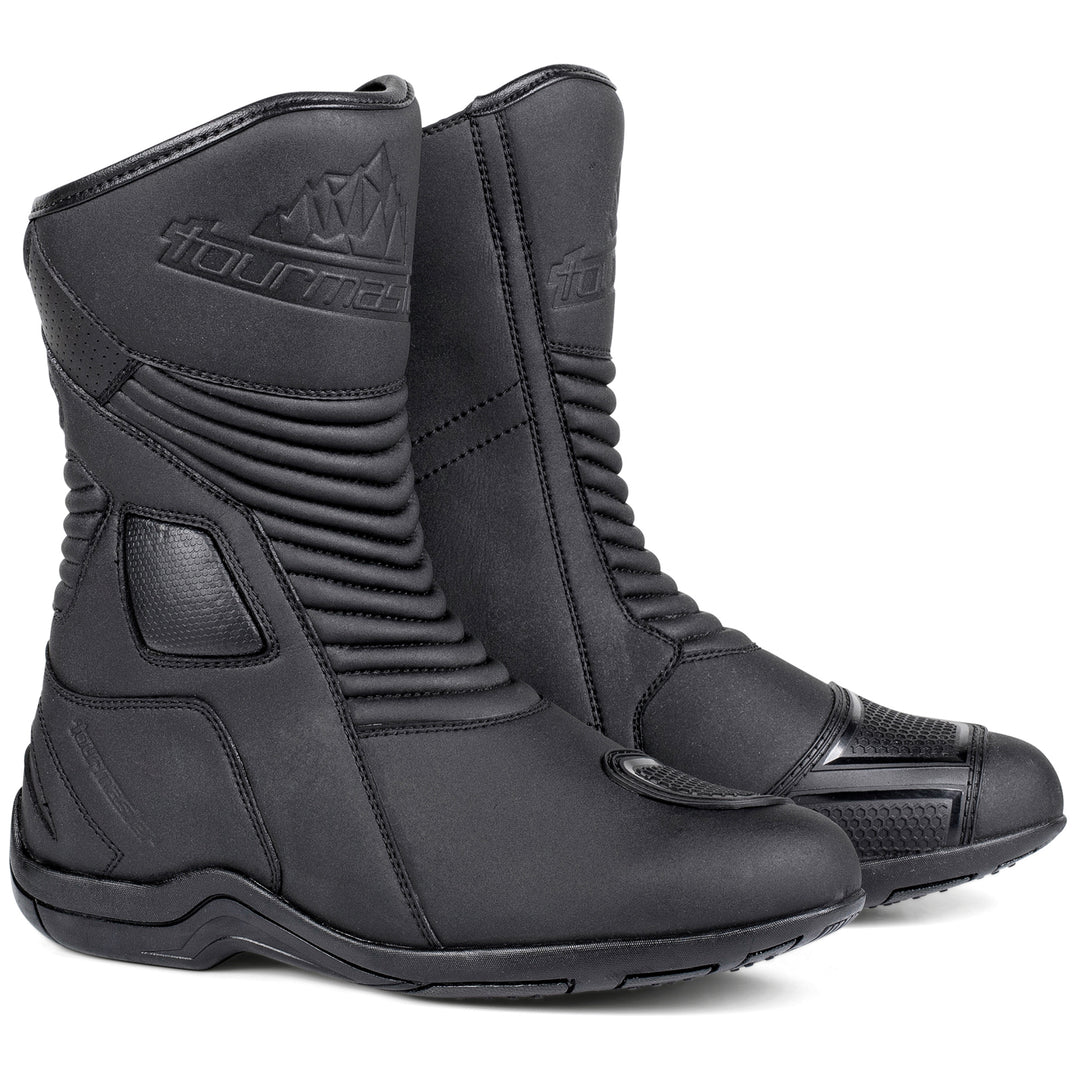 Tourmaster Men's Solution WP Boot Black - Front Side View of Pair