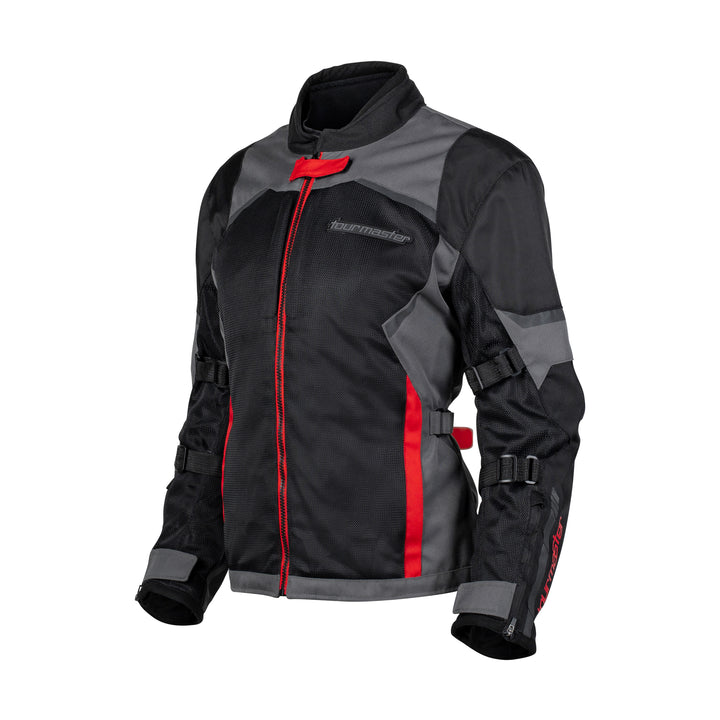 Tourmaster Men's Intake Air Jacket Red/Grey - Front Side View