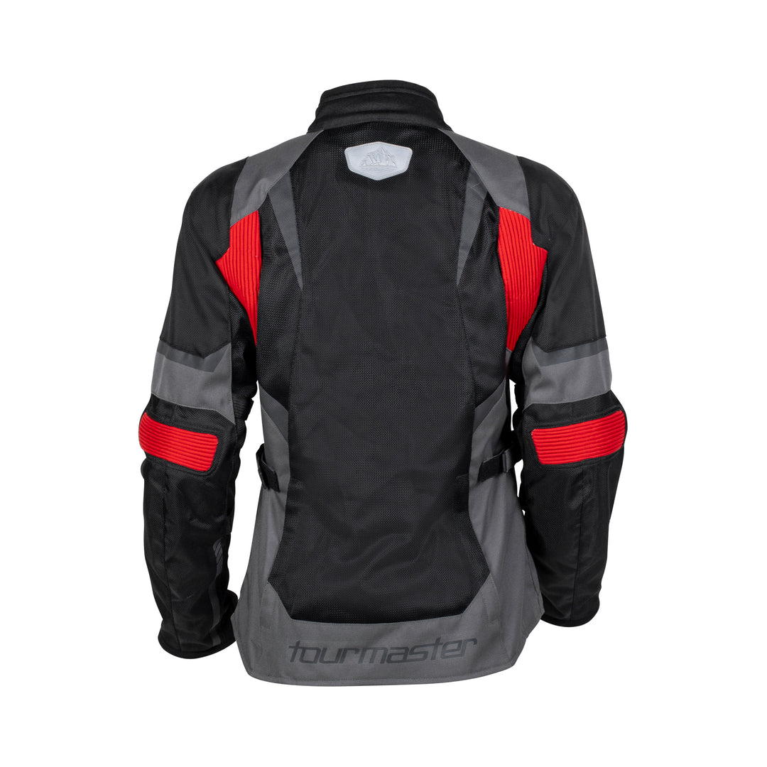 Tourmaster Men's Intake Air Jacket Red/Grey - Rear View