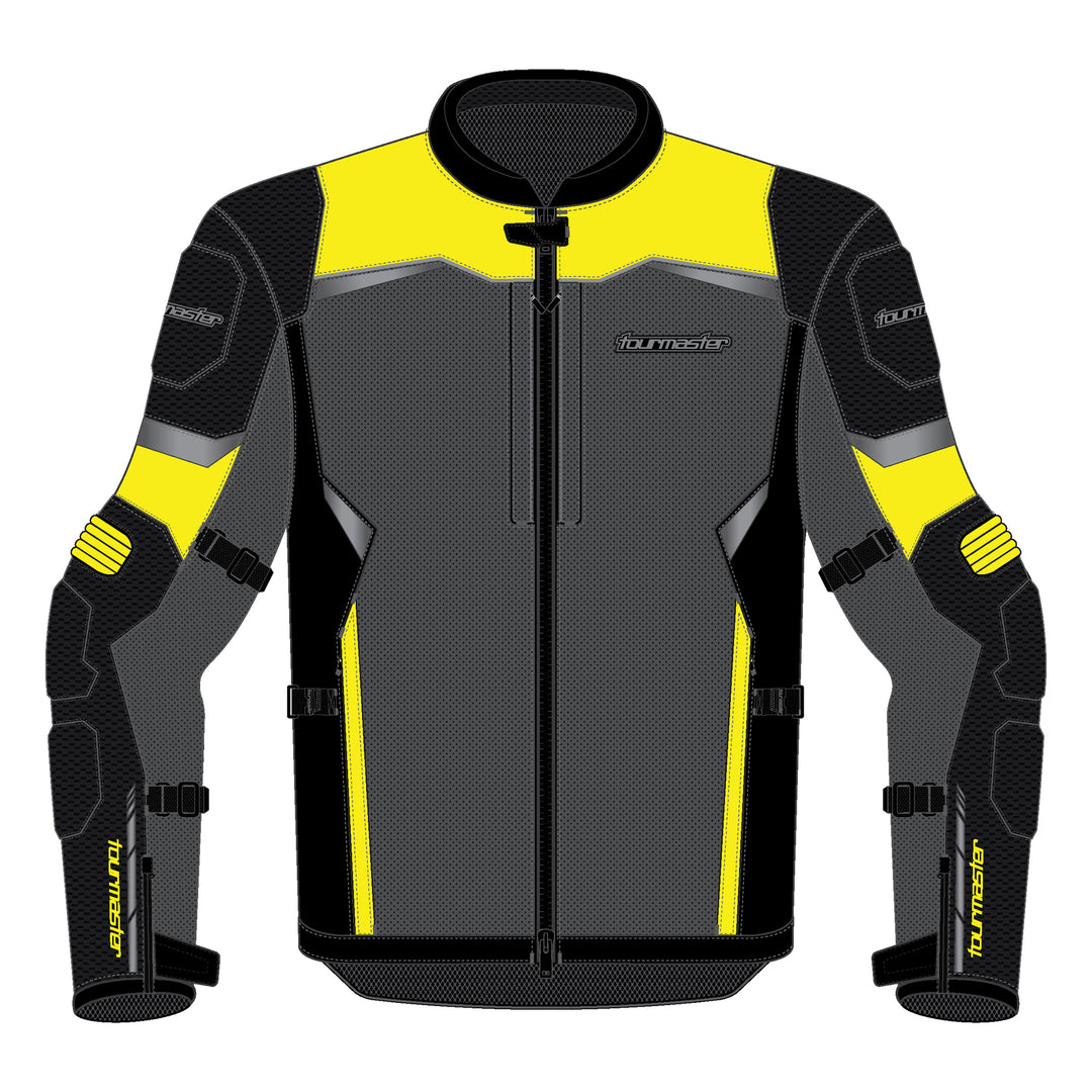 Tourmaster Men's Intake Air Jacket Black/Hi-Viz - Front View